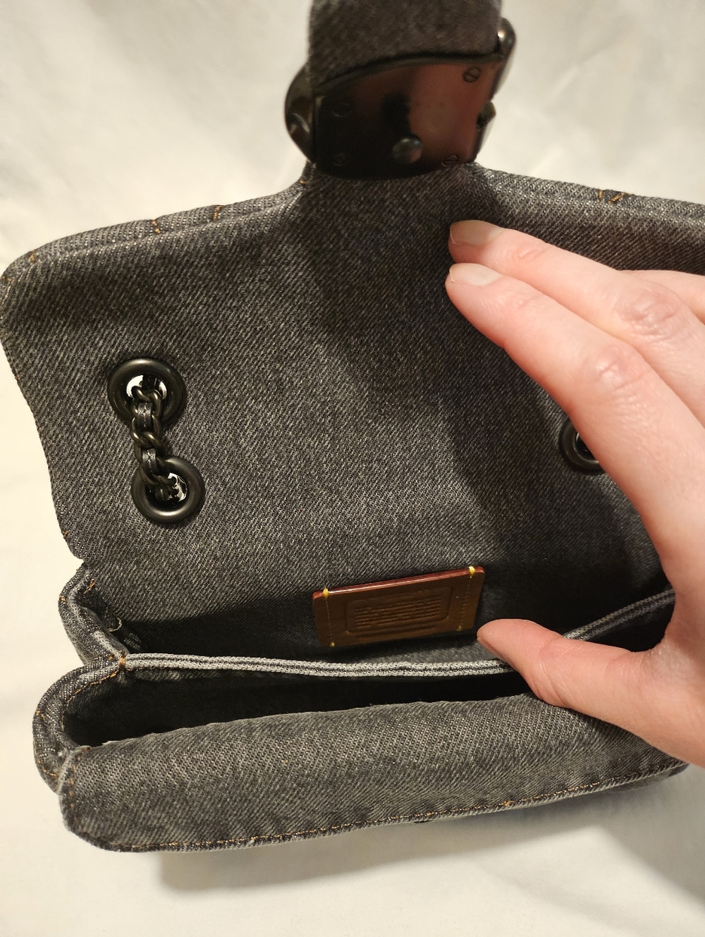 *NWT* COACH Tabby 20 in Quilted Denim - Grey - Picture 4 of 6